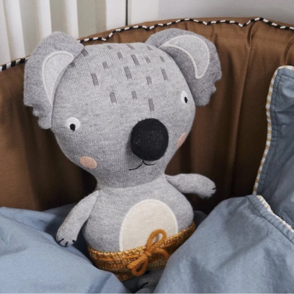 Darling Baby Anton Koala by OYOY Gray and Yellow Koala Plush Knit Toy
